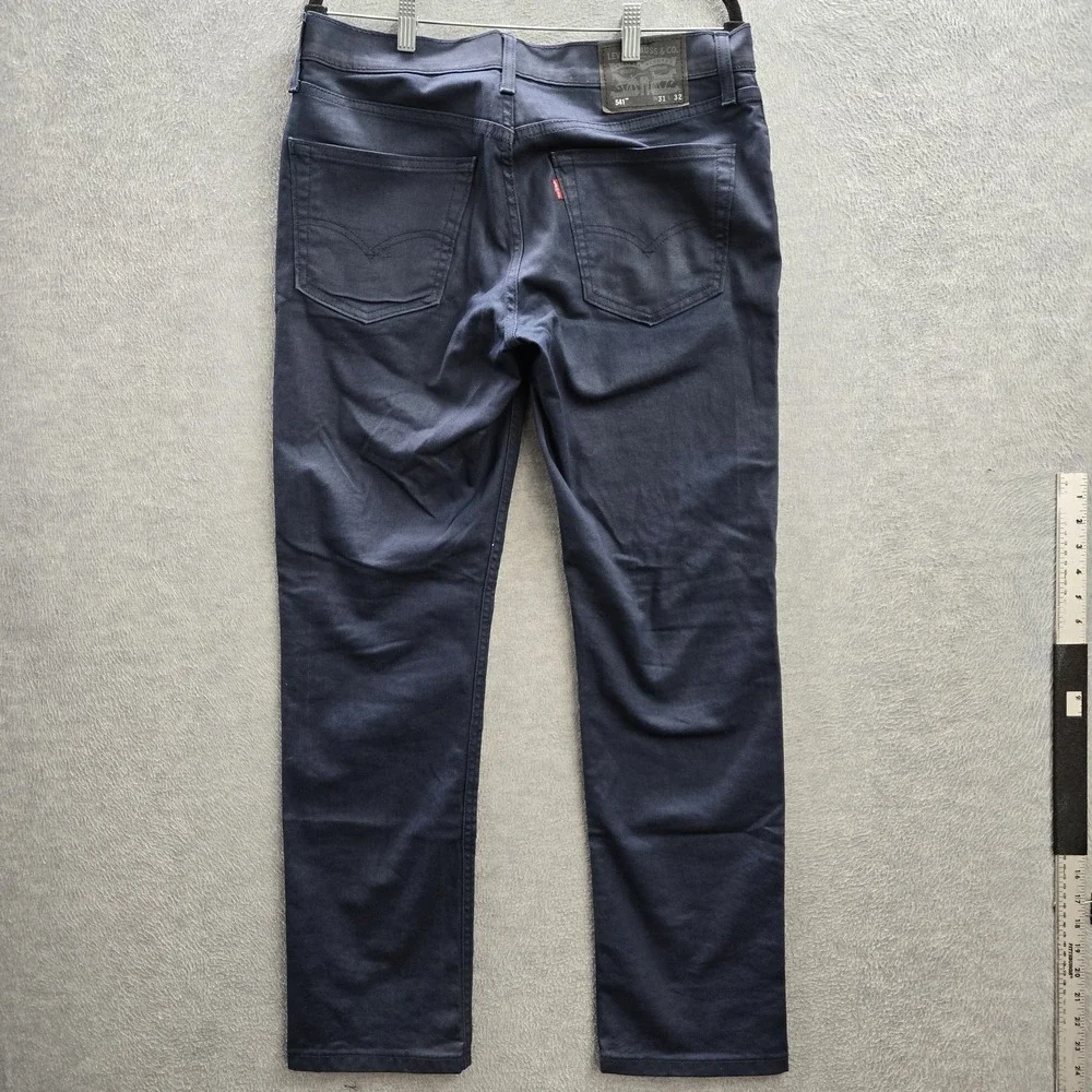 Levi's 541 Men Jeans 31X32 Navy Tapered Athletic Fit Twill 32
